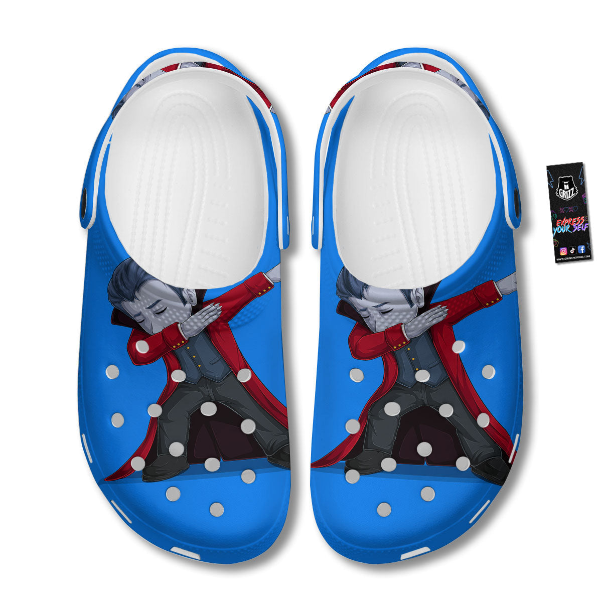 Dracula Vampire Dap Print Clog-grizzshop