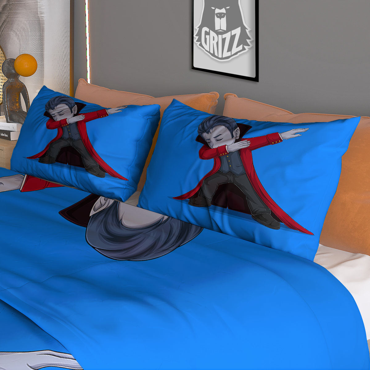 Dracula Vampire Dap Print Duvet Cover Bedding Set