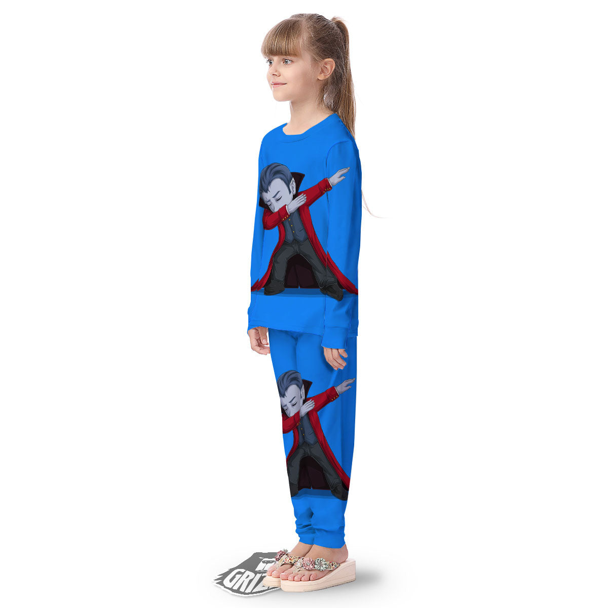 Dracula Vampire Dap Print Kid's Pajamas-grizzshop