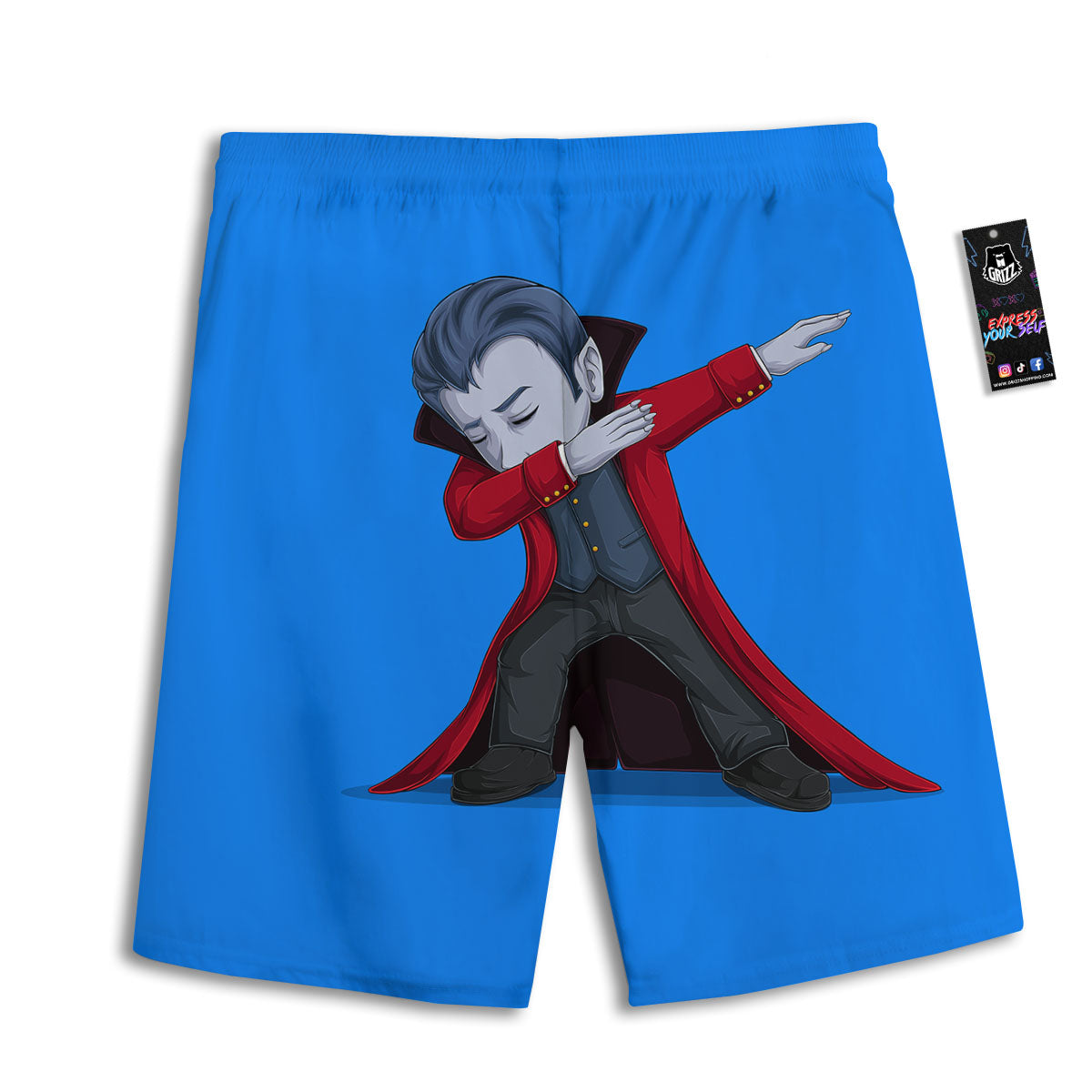 Dracula Vampire Dap Print Men's Athletic Shorts
