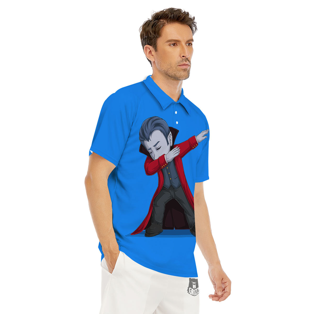 Dracula Vampire Dap Print Men's Golf Shirts-grizzshop