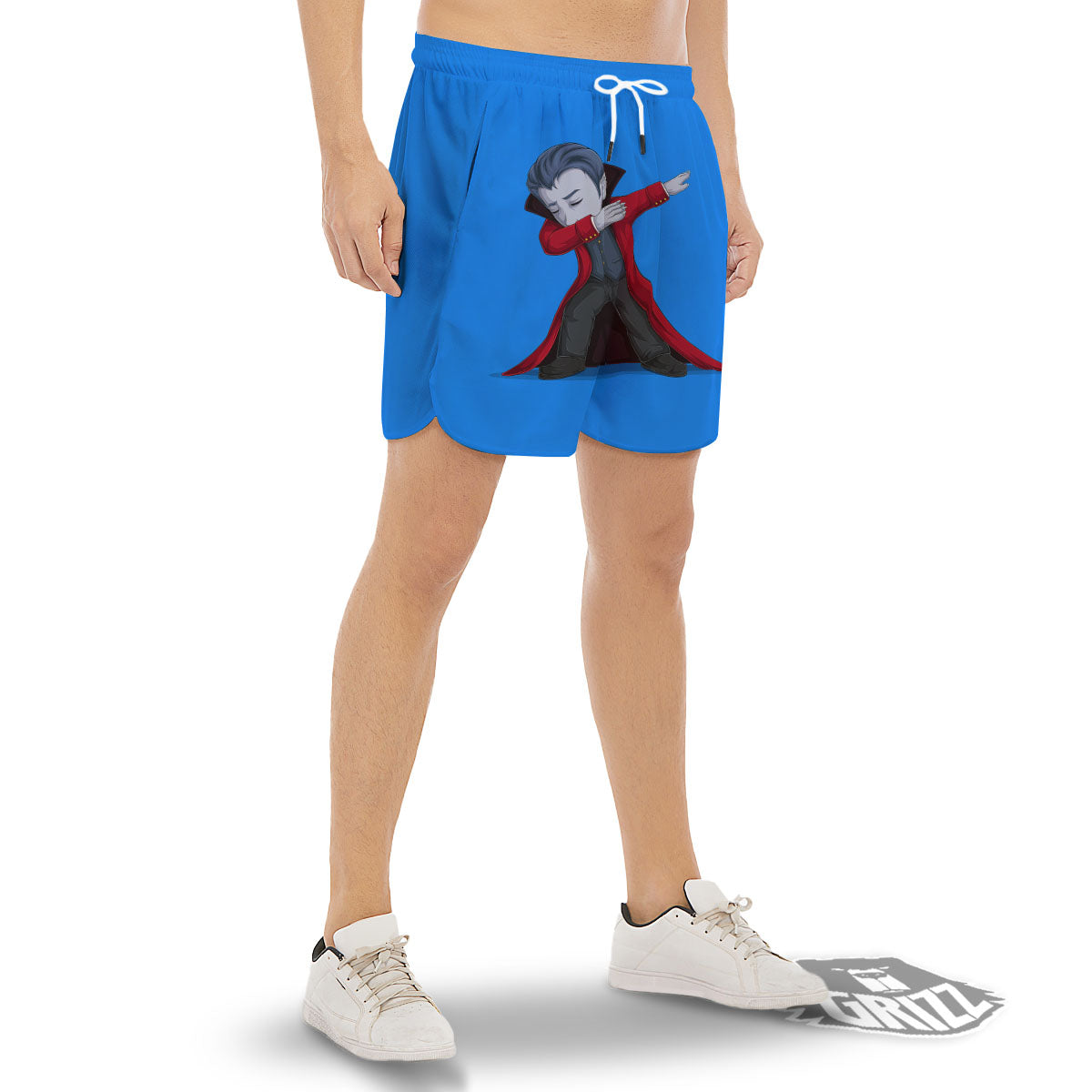 Dracula Vampire Dap Print Men's Gym Shorts-grizzshop