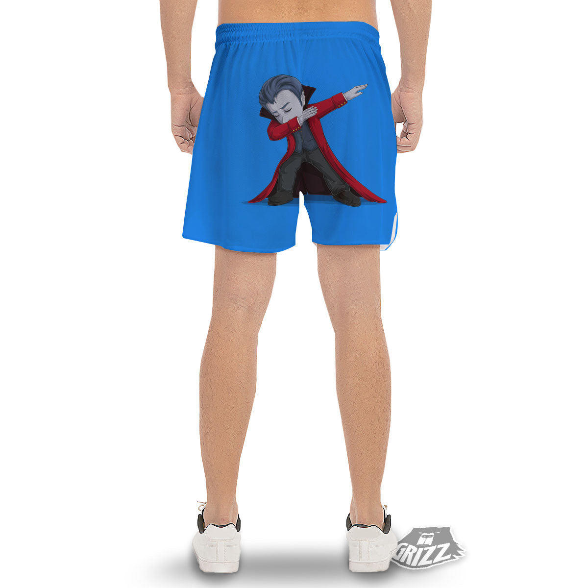 Dracula Vampire Dap Print Men's Gym Shorts-grizzshop
