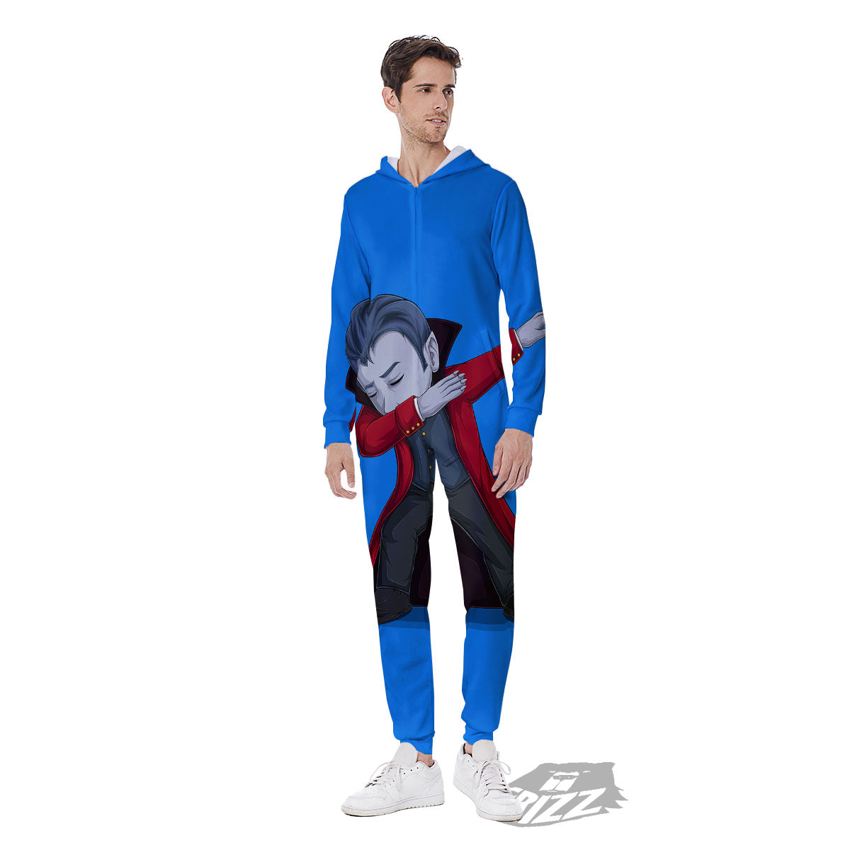 Dracula Vampire Dap Print Men's Jumpsuit-grizzshop