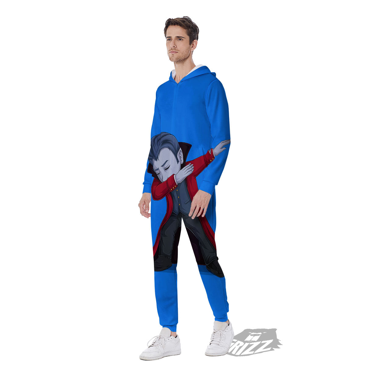 Dracula Vampire Dap Print Men's Jumpsuit-grizzshop