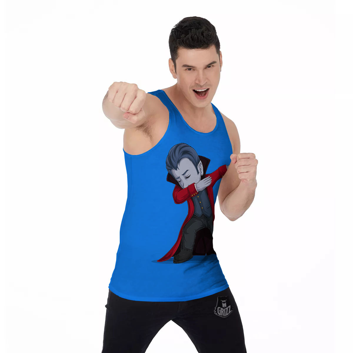 Dracula Vampire Dap Print Men's Tank Top-grizzshop