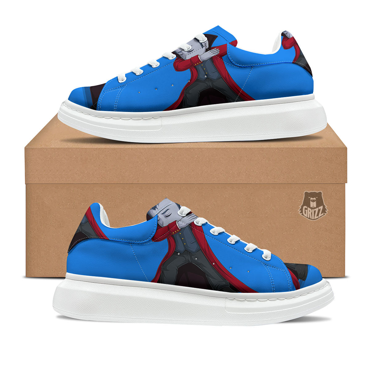 Dracula Vampire Dap Print Platform Shoes-grizzshop