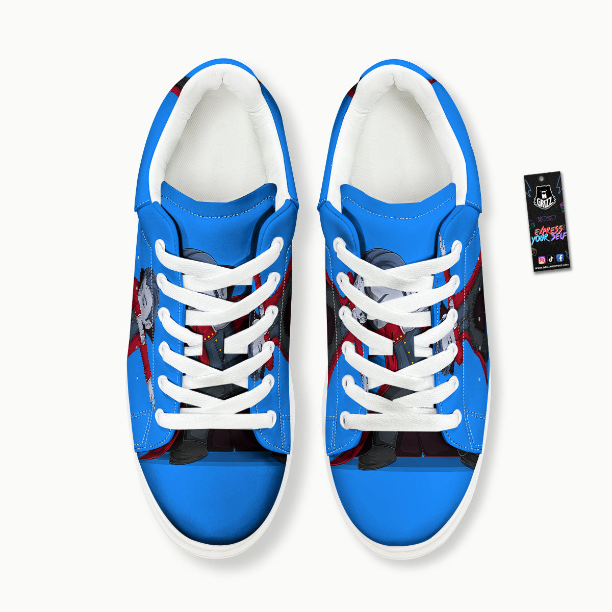 Dracula Vampire Dap Print Platform Shoes-grizzshop