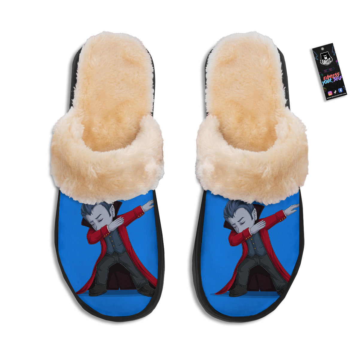 Dracula Vampire Dap Print Slippers-grizzshop