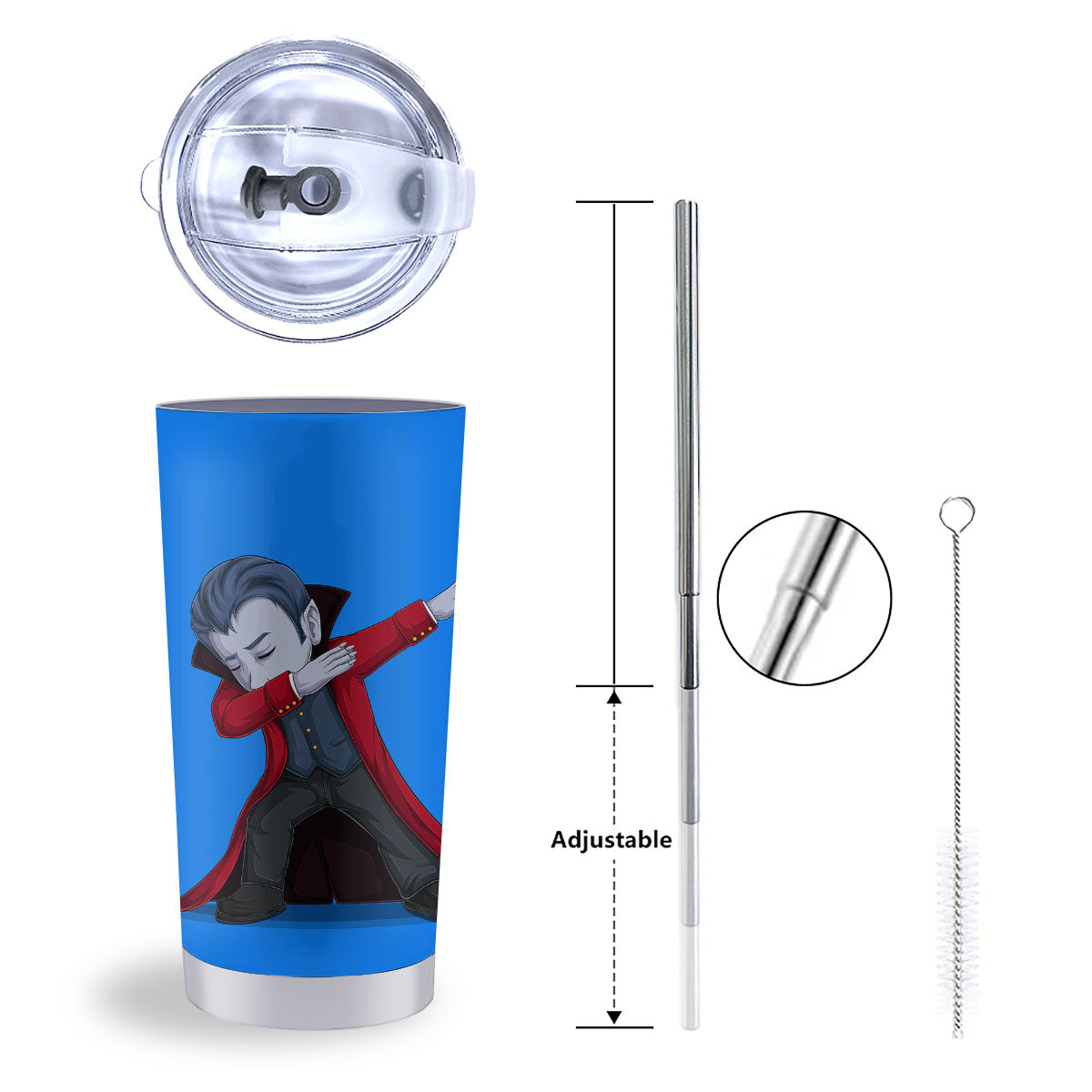 Dracula Vampire Dap Print Tumbler-grizzshop