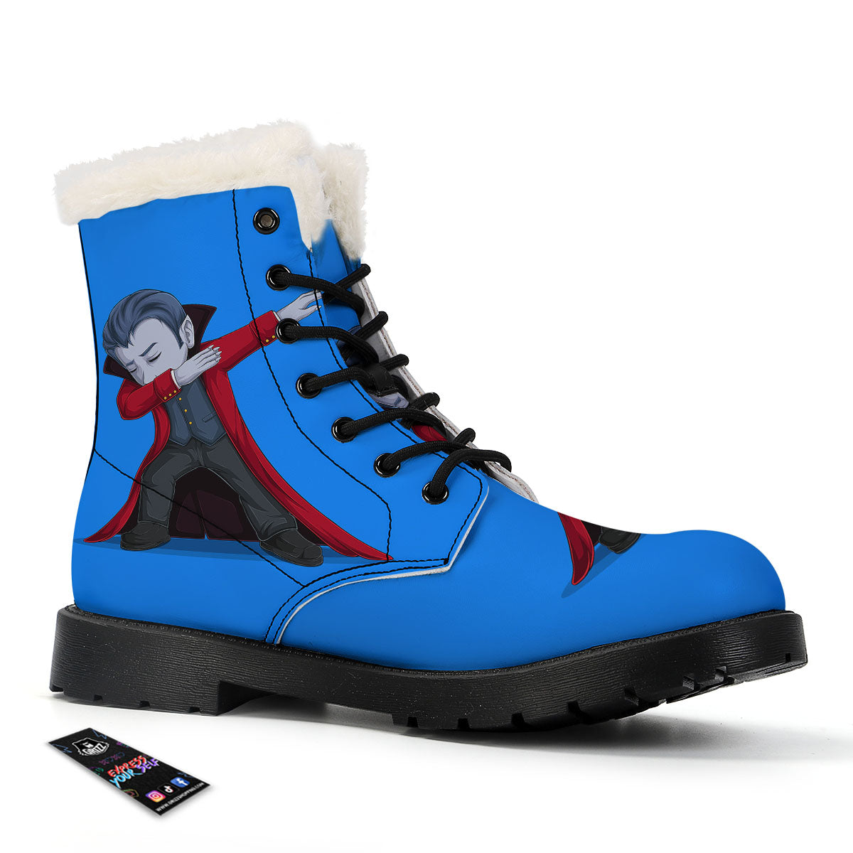 Dracula Vampire Dap Print Winter Boots-grizzshop