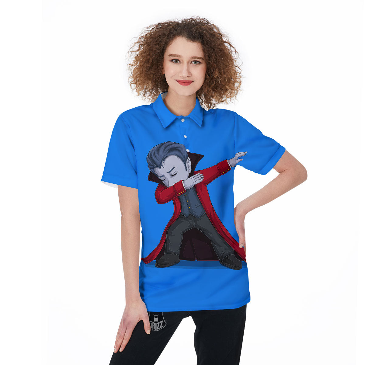 Dracula Vampire Dap Print Women's Golf Shirts-grizzshop