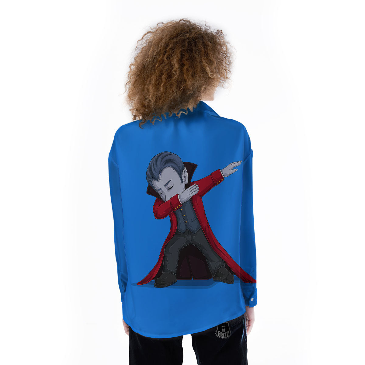 Dracula Vampire Dap Print Women's Long Sleeve Shirts-grizzshop