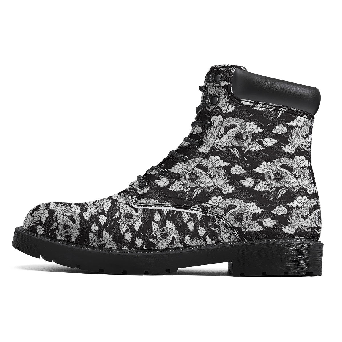Dragon Eastern Print Pattern Boots-grizzshop
