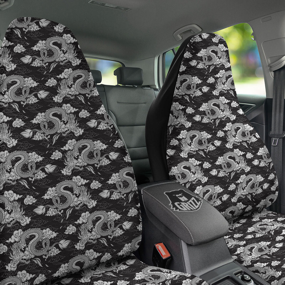 Dragon Eastern Print Pattern Car Seat Covers-grizzshop