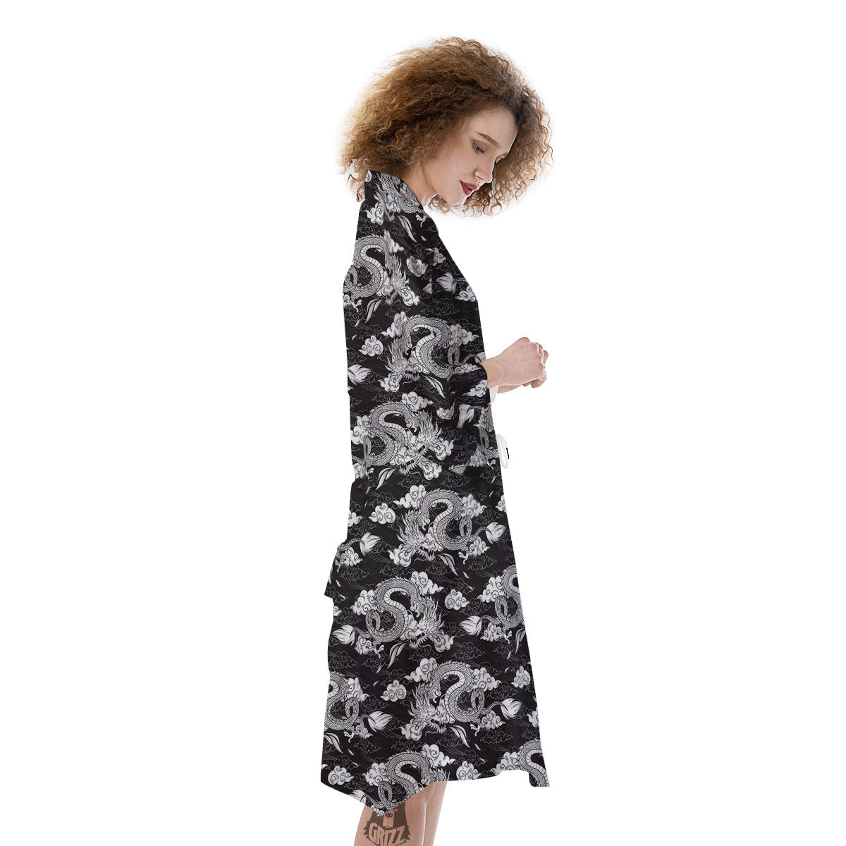 Dragon Eastern Print Pattern Kimono-grizzshop
