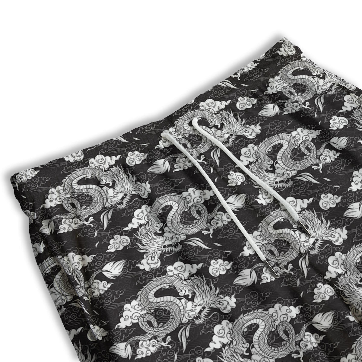 Dragon Eastern Print Pattern Men's Athletic Shorts-grizzshop