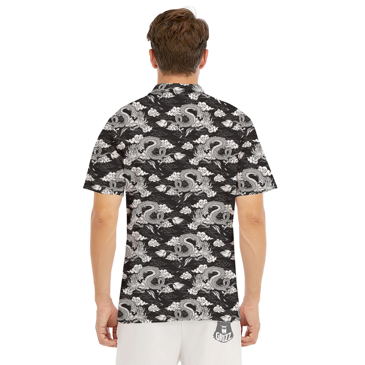 Dragon Eastern Print Pattern Men's Golf Shirts-grizzshop