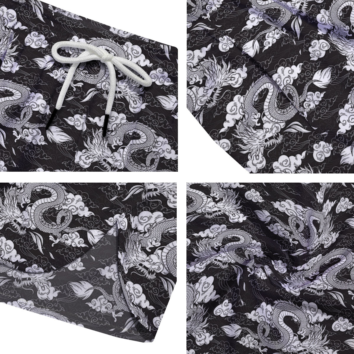 Dragon Eastern Print Pattern Men's Running Shorts-grizzshop