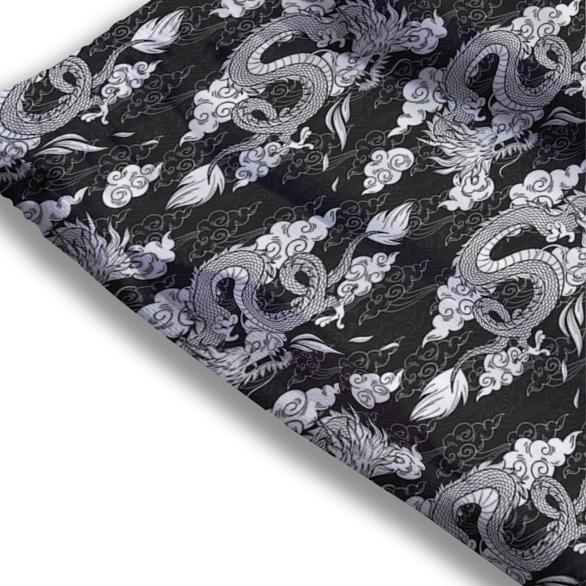 Dragon Eastern Print Pattern Mesh Shorts-grizzshop