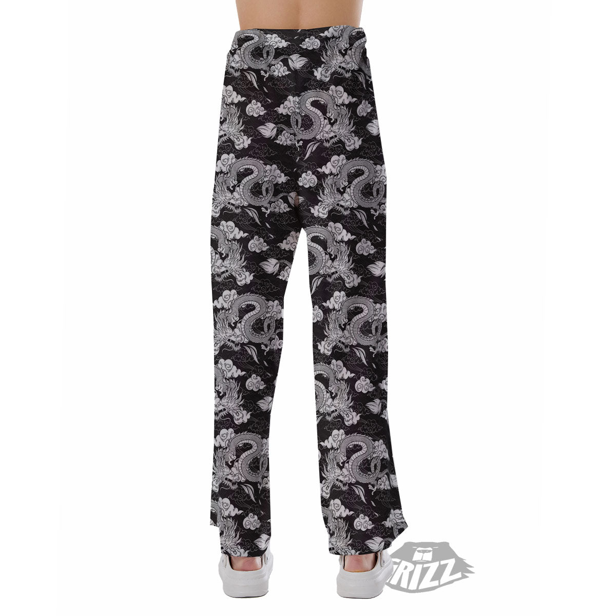 Dragon Eastern Print Pattern Pajama Pants-grizzshop