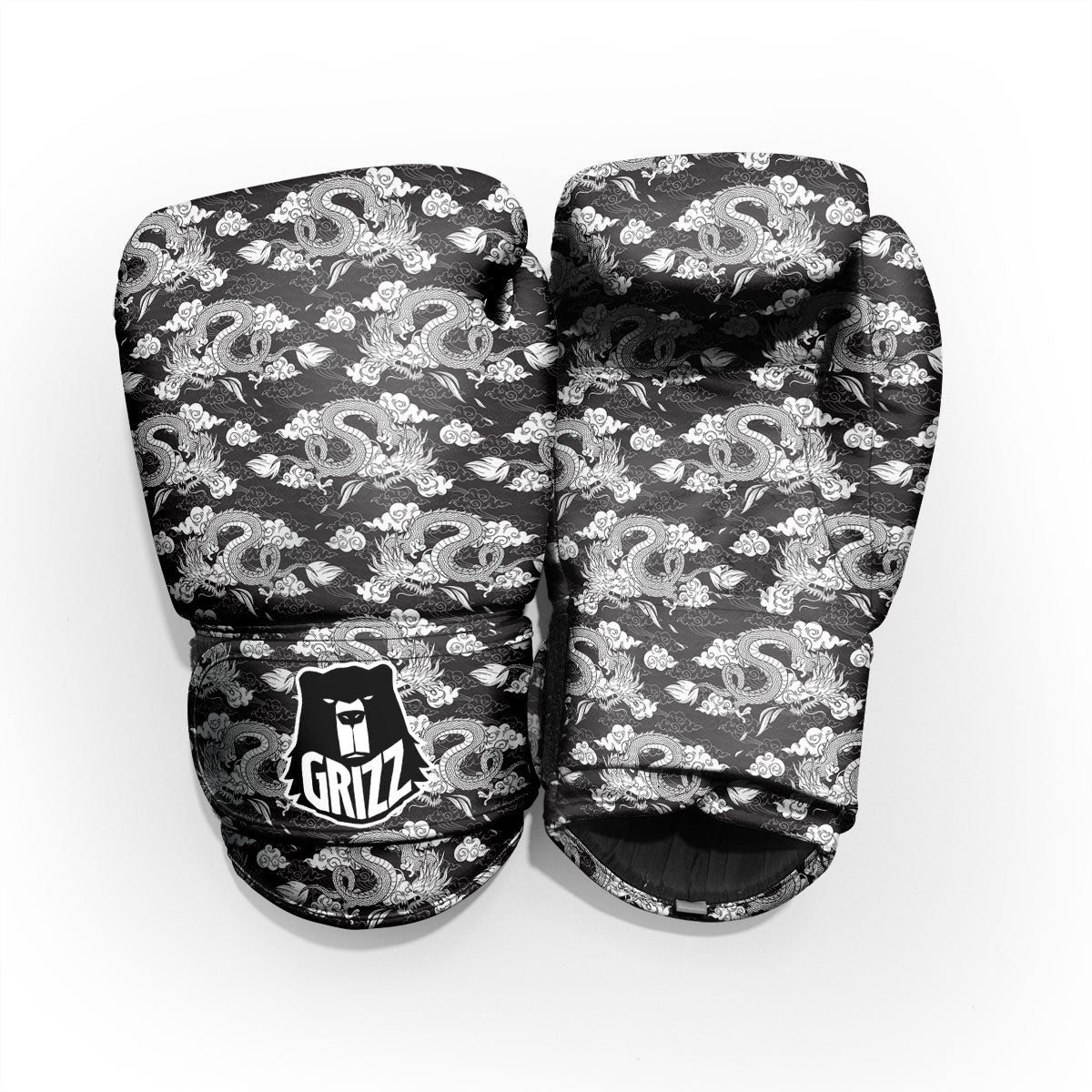 Dragon Eastern Print Pattern Sparring Gloves-grizzshop