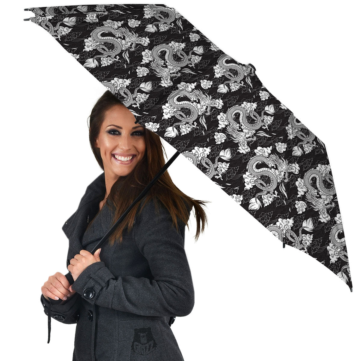 Dragon Eastern Print Pattern Umbrella-grizzshop