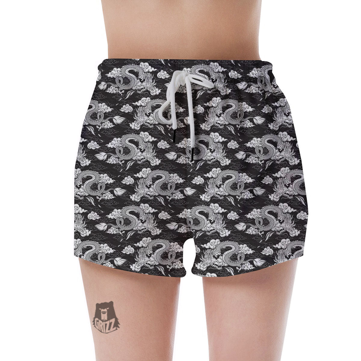 Dragon Eastern Print Pattern Women's Shorts-grizzshop