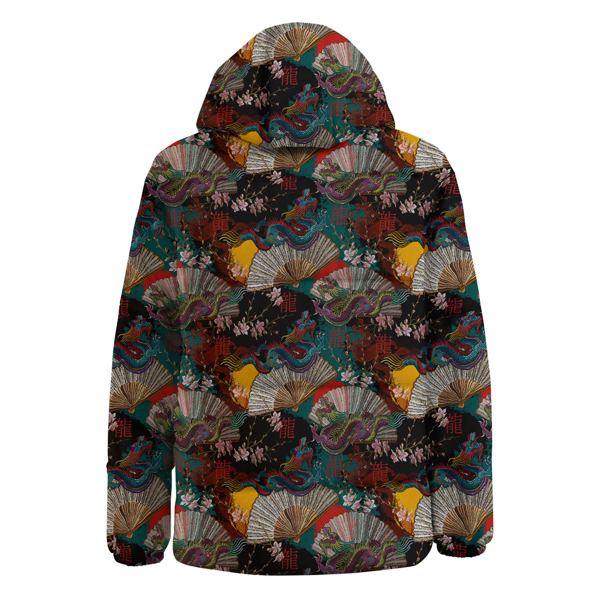Dragon Embroidery Chinese Print Pattern Down Jacket-grizzshop