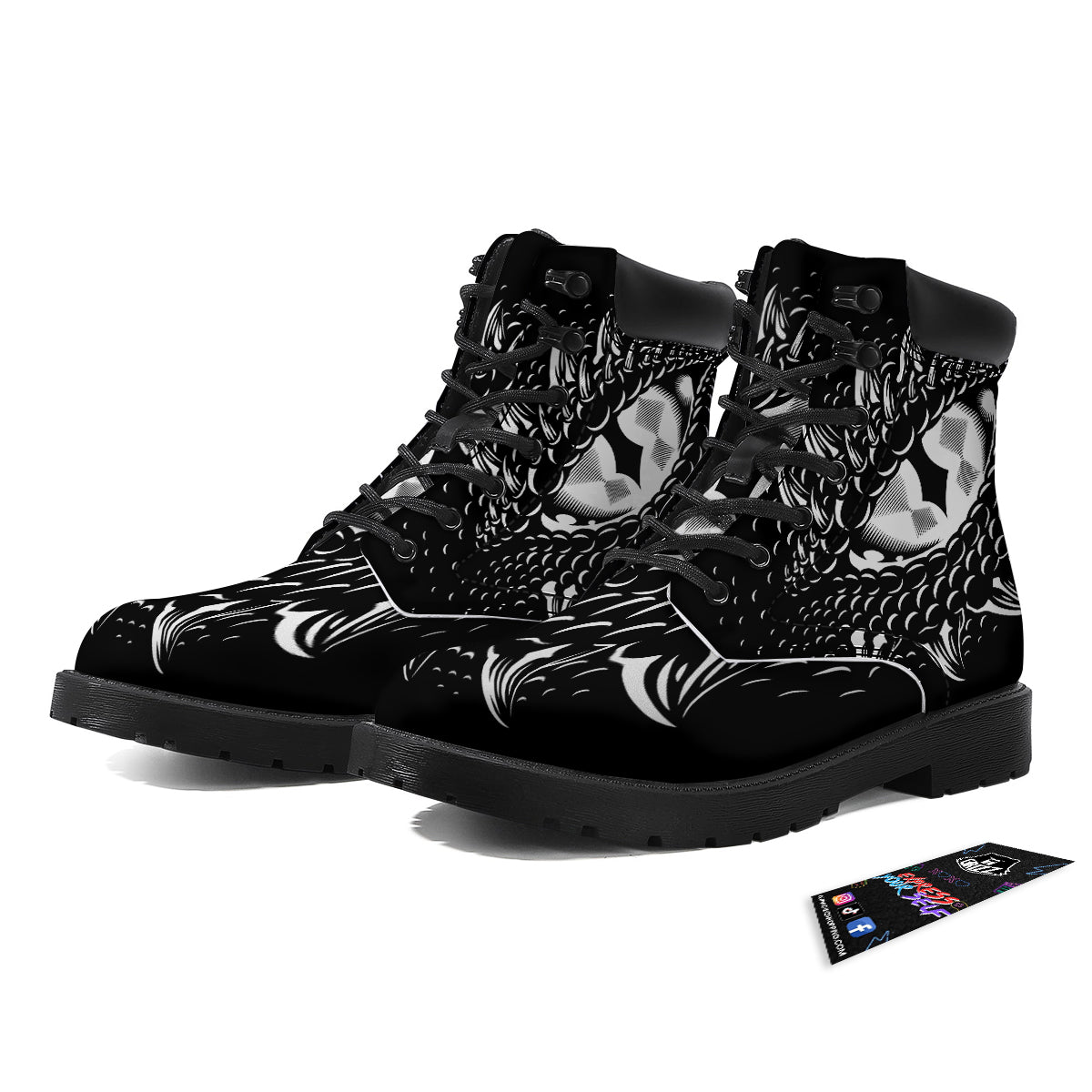 Dragon Eye Print Boots-grizzshop