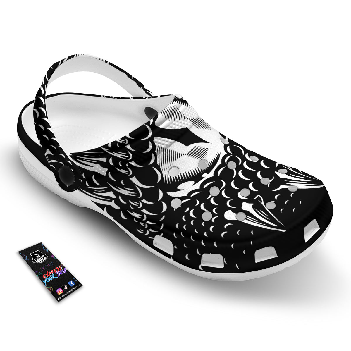 Dragon Eye Print Clog-grizzshop