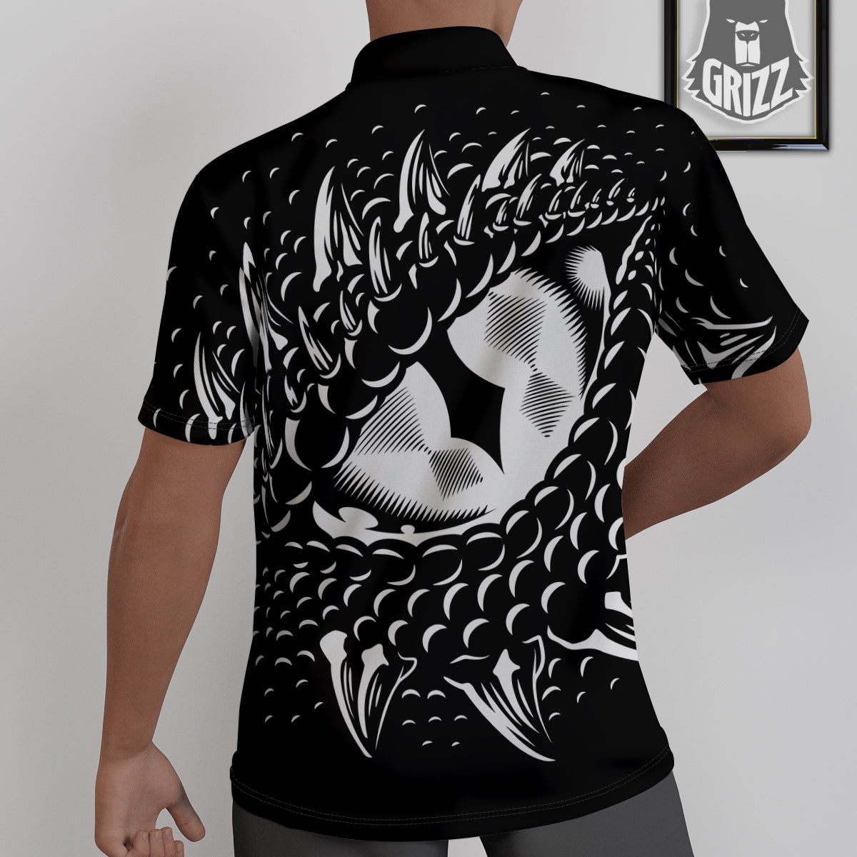 Dragon Eye Print Untucked Shirts-grizzshop