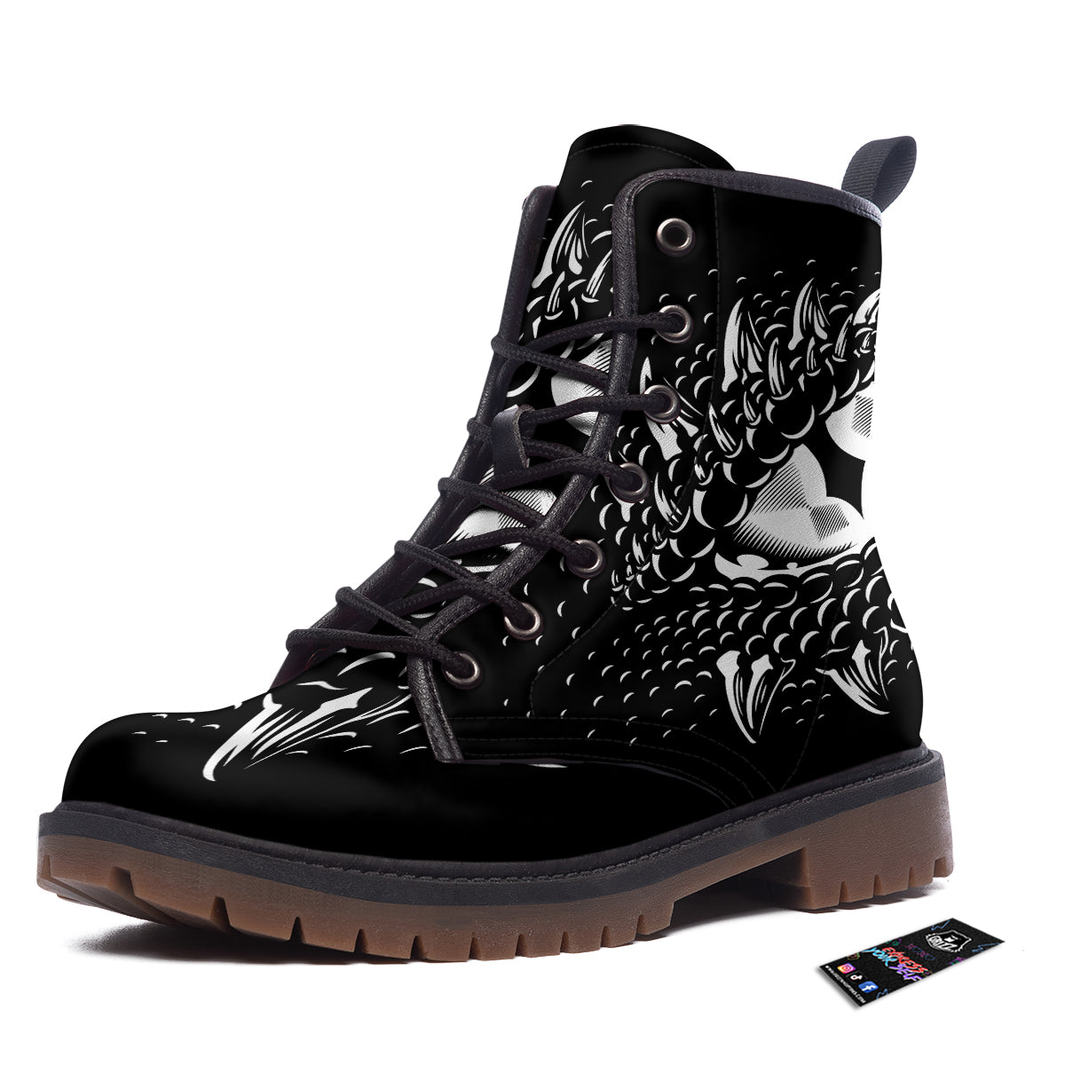 Dragon Eye Print Work Boots-grizzshop