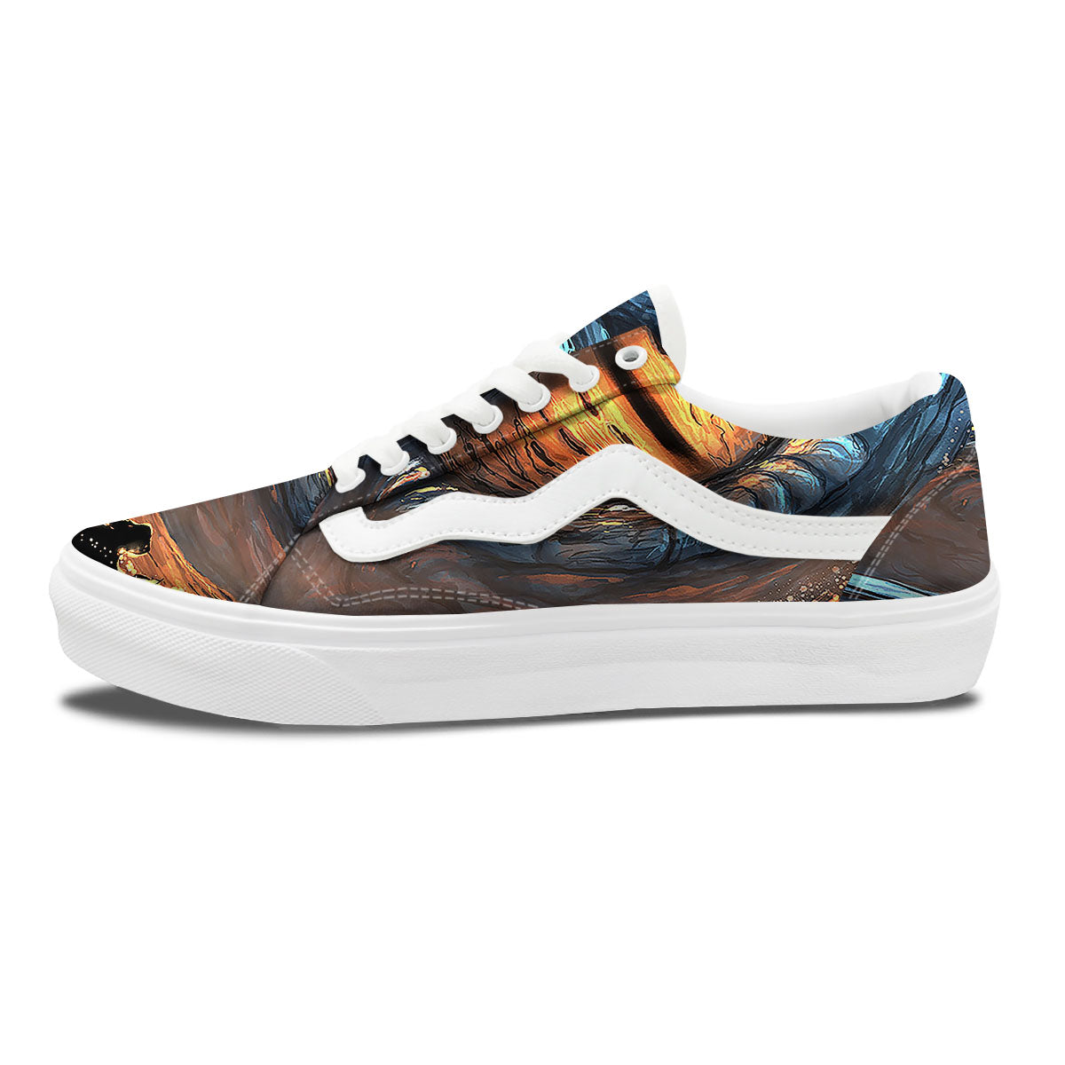 Dragon Eyes Watercolor Print Skate Shoes-grizzshop
