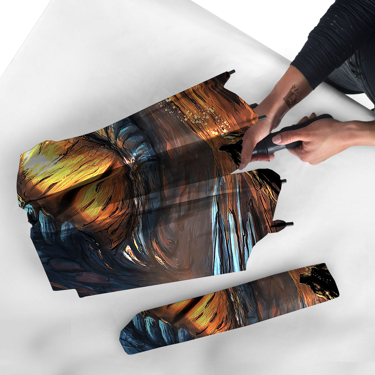 Dragon Eyes Watercolor Print Umbrella-grizzshop