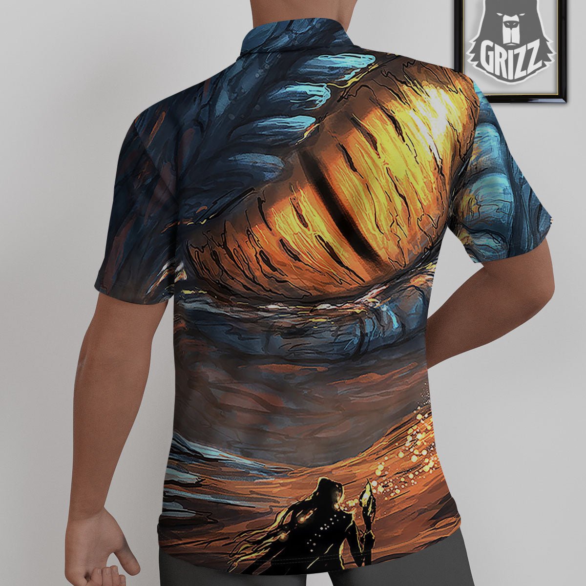 Dragon Eyes Watercolor Print Untucked Shirts-grizzshop