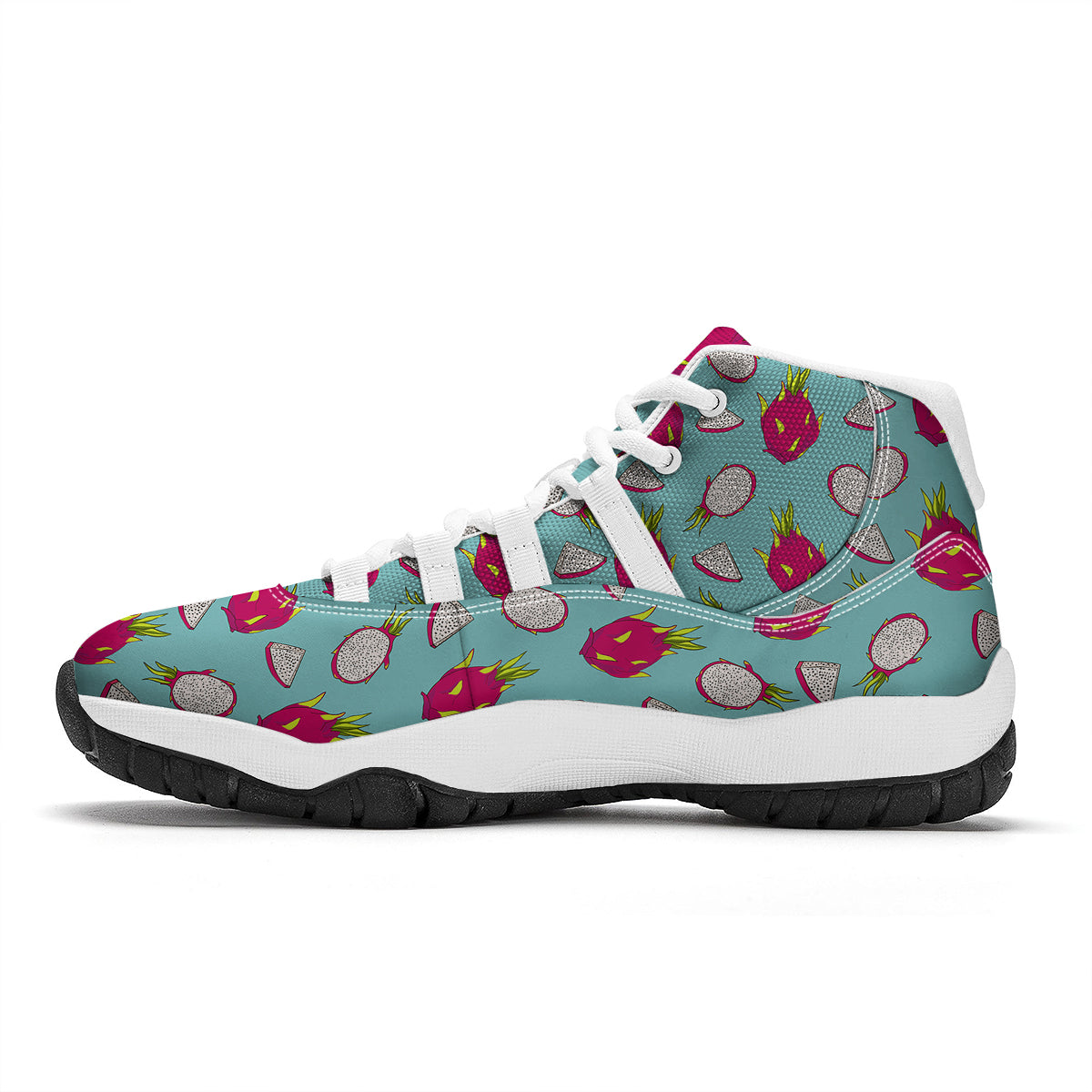Dragon Fruit Blue Print Pattern White Bball Shoes-grizzshop