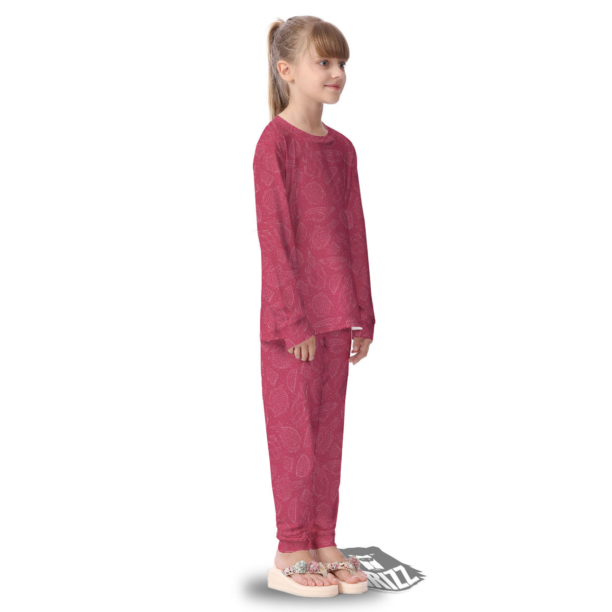 Dragon Fruit Hand Drawn Print Pattern Kid's Pajamas-grizzshop