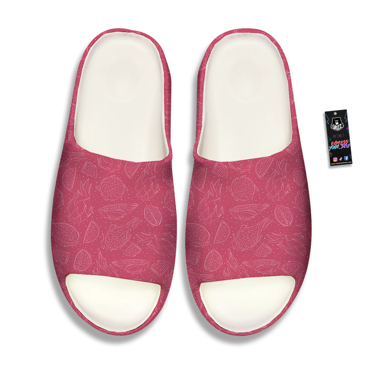 Dragon Fruit Hand Drawn Print Pattern Sandals-grizzshop