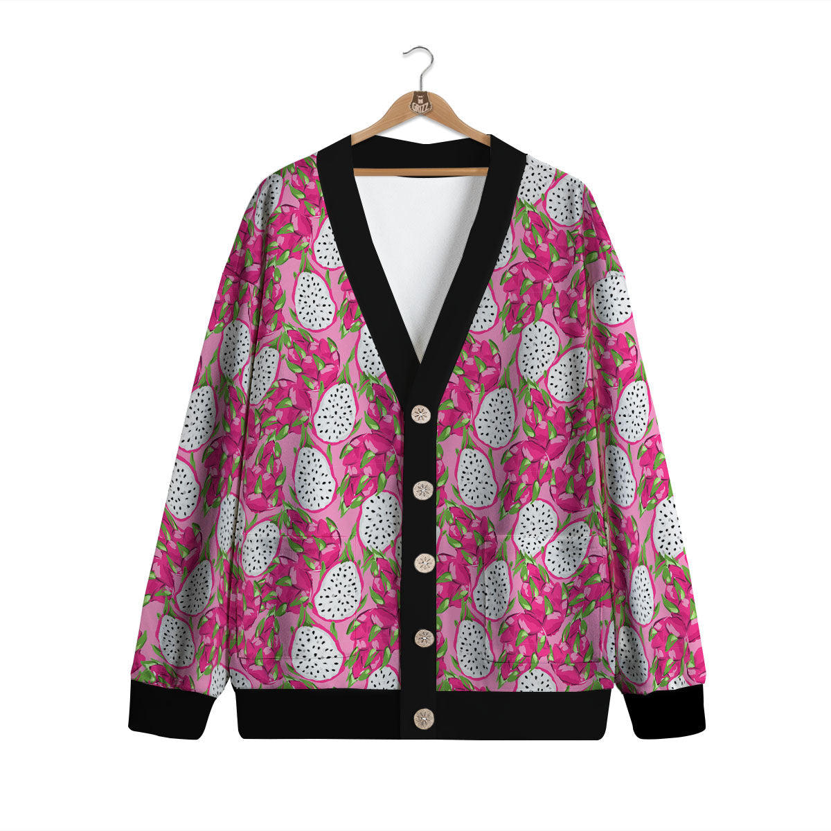 Dragon Fruit Print Pattern Cardigan-grizzshop