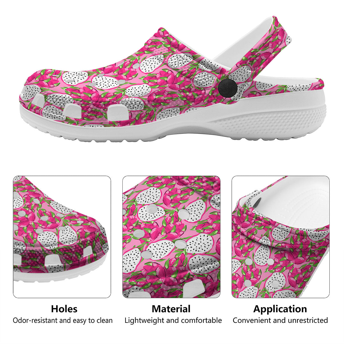 Dragon Fruit Print Pattern Clog-grizzshop