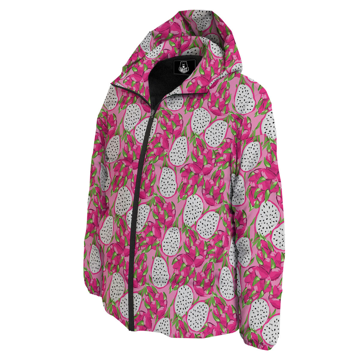Dragon Fruit Print Pattern Down Jacket-grizzshop