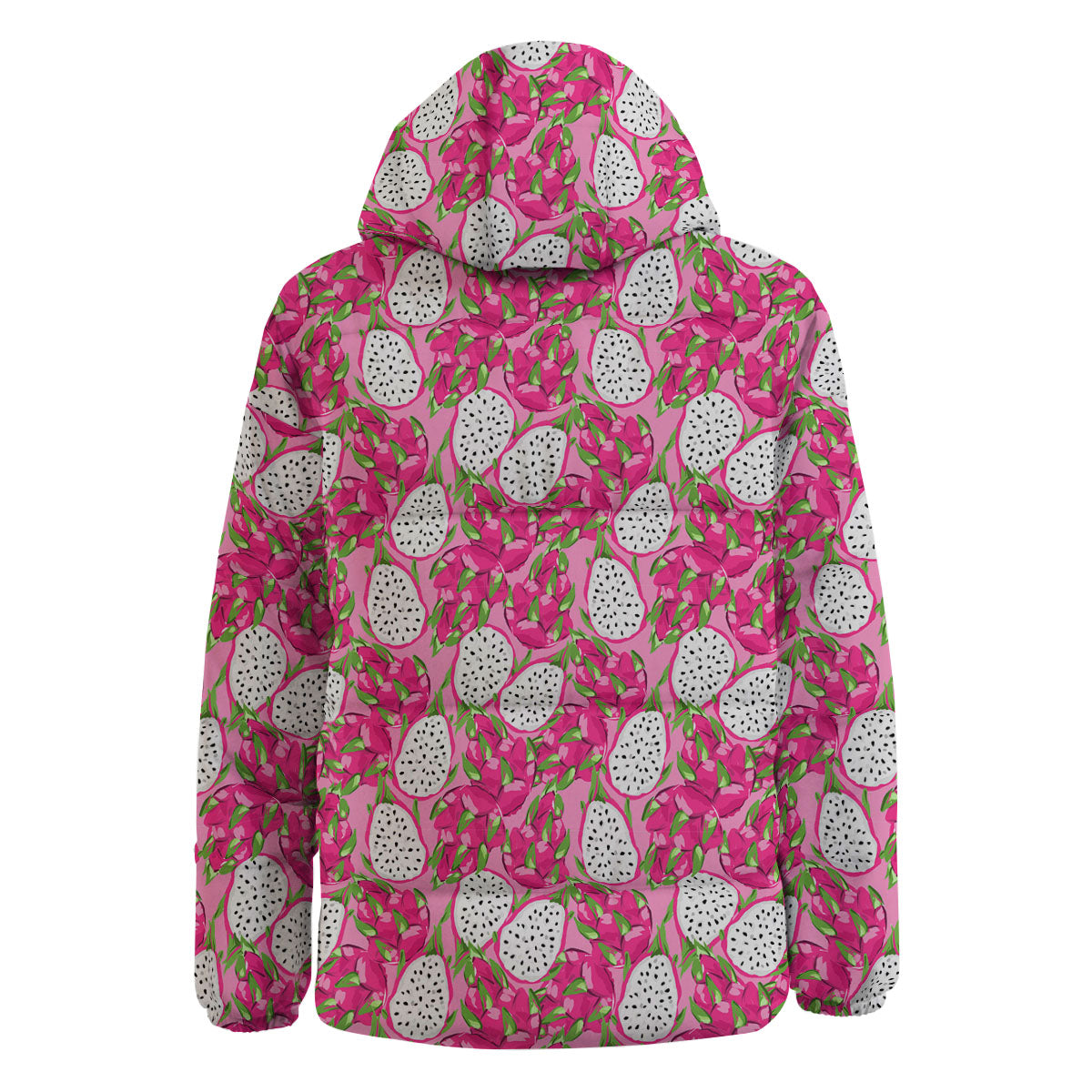 Dragon Fruit Print Pattern Down Jacket-grizzshop