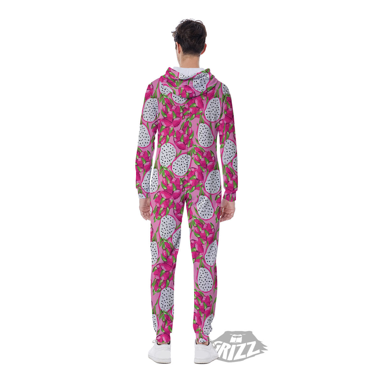 Dragon Fruit Print Pattern Men's Jumpsuit-grizzshop