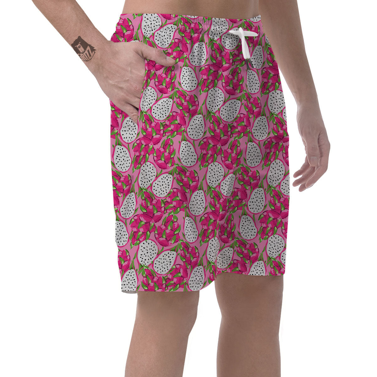 Dragon Fruit Print Pattern Men's Shorts-grizzshop