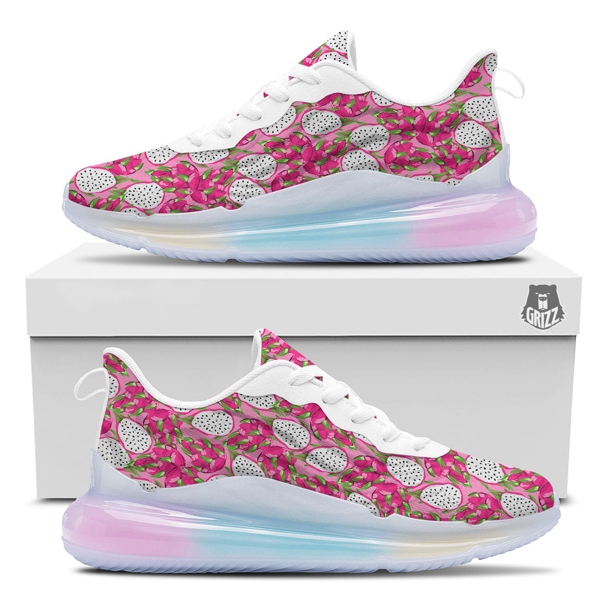 Dragon Fruit Print Pattern Running Sneakers-grizzshop