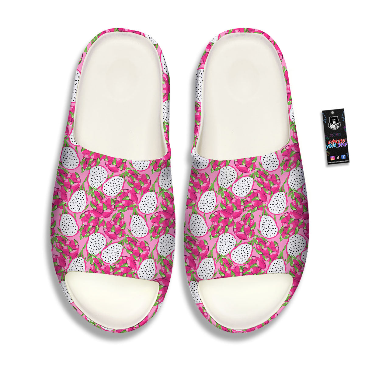 Dragon Fruit Print Pattern Sandals-grizzshop