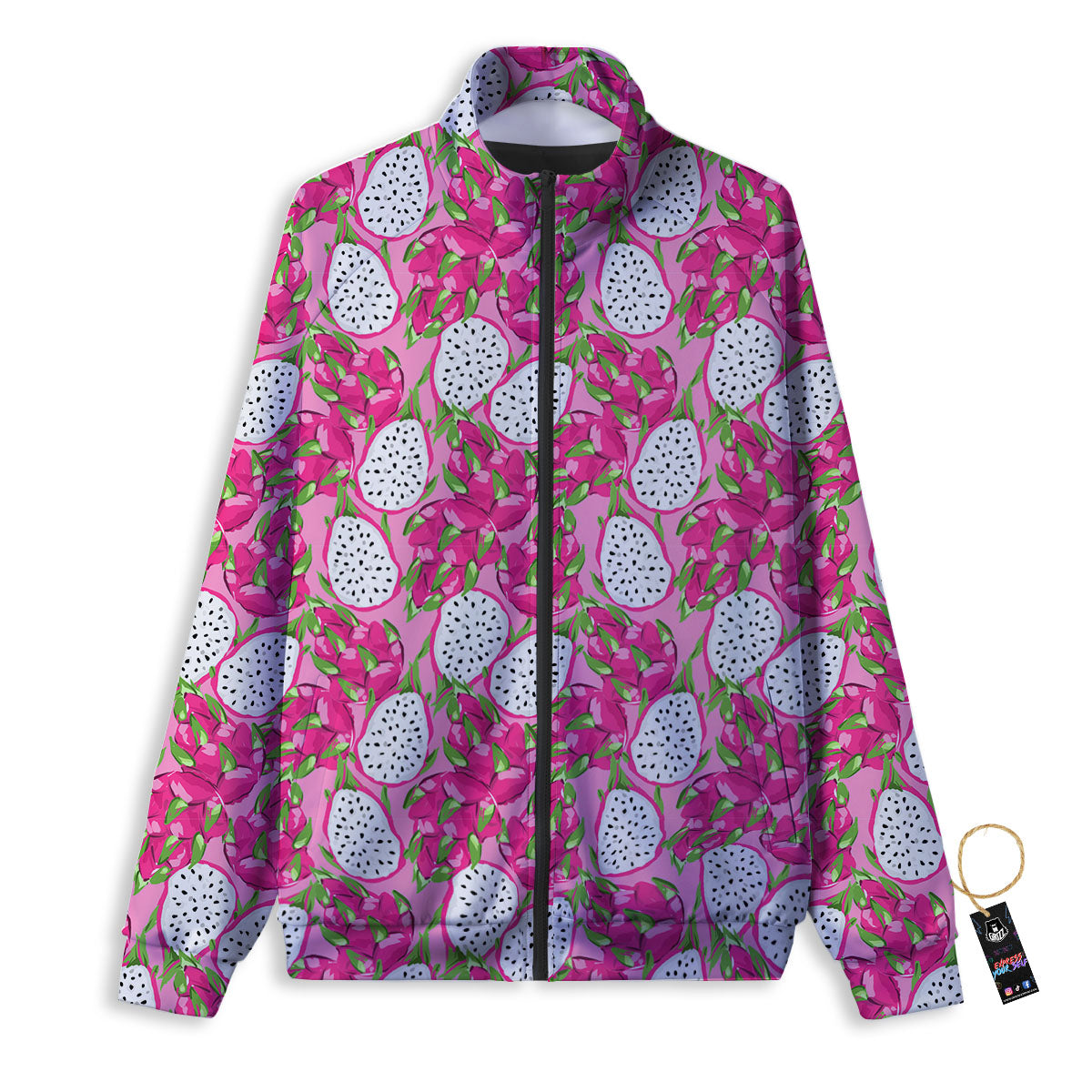 Dragon Fruit Print Pattern Track Jacket-grizzshop