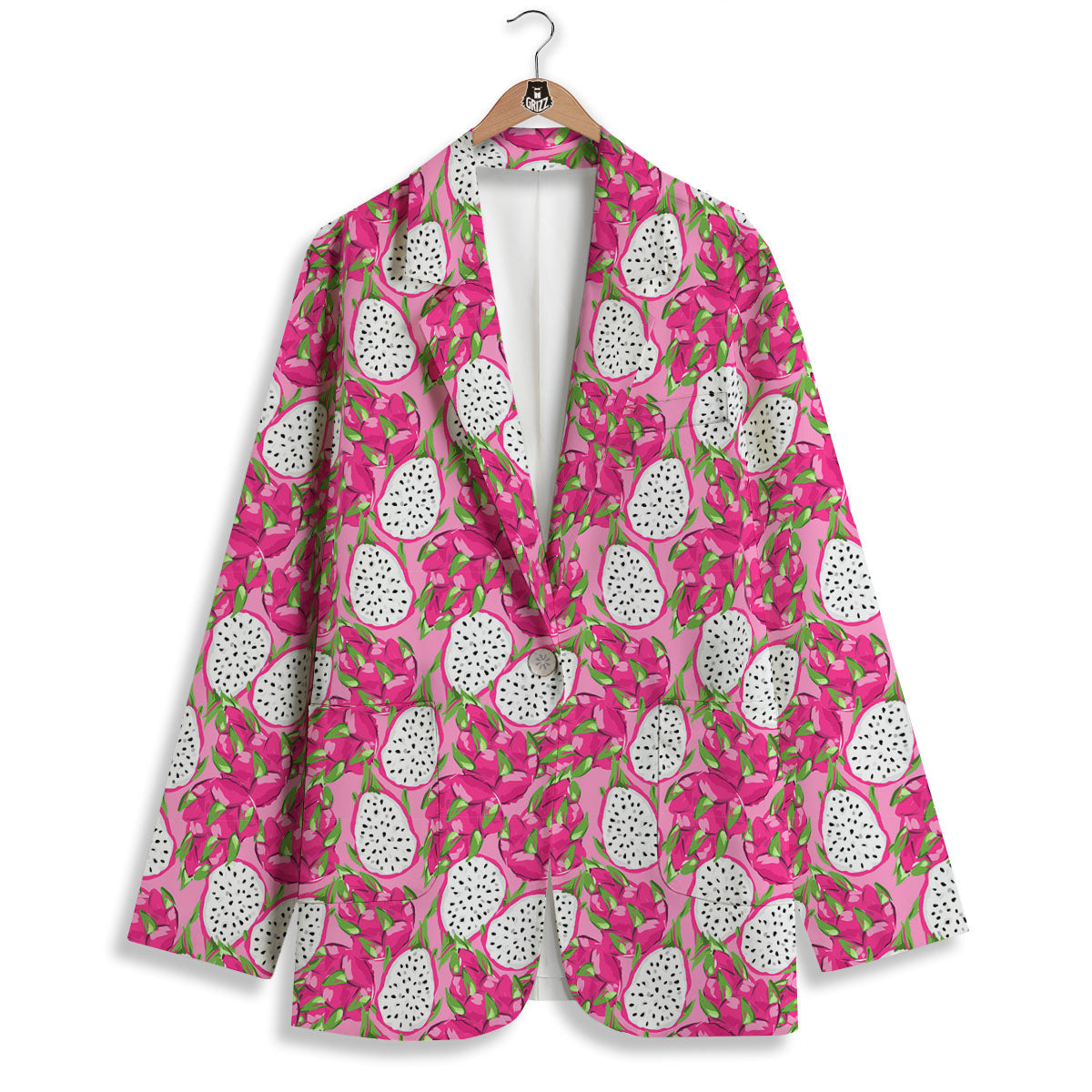 Dragon Fruit Print Pattern Women's Blazer-grizzshop