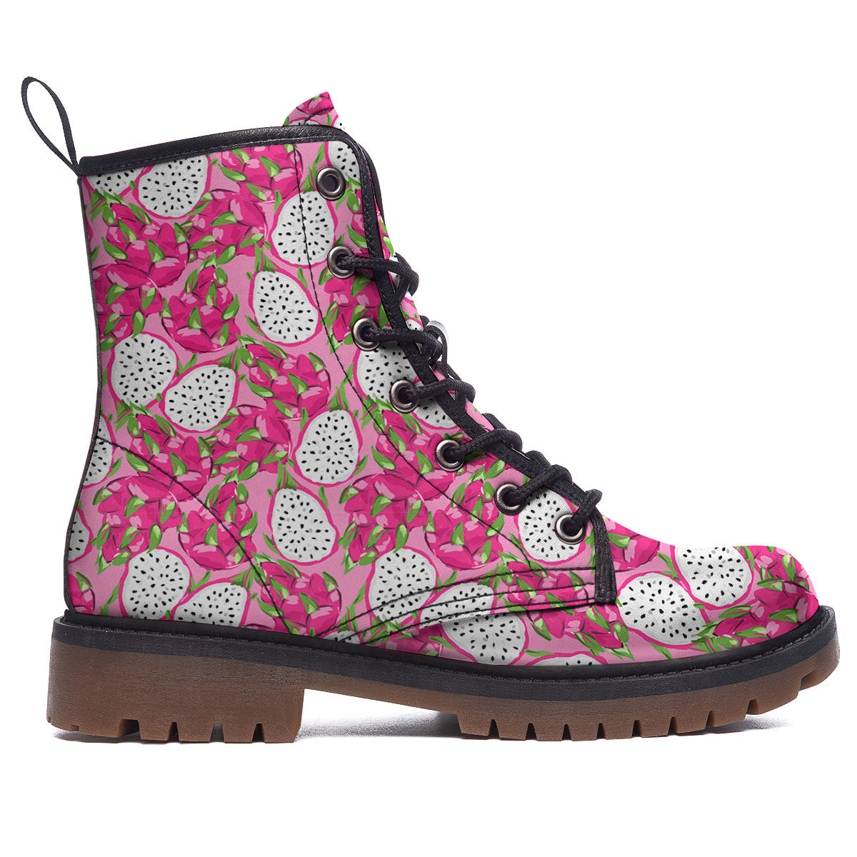 Dragon Fruit Print Pattern Work Boots-grizzshop
